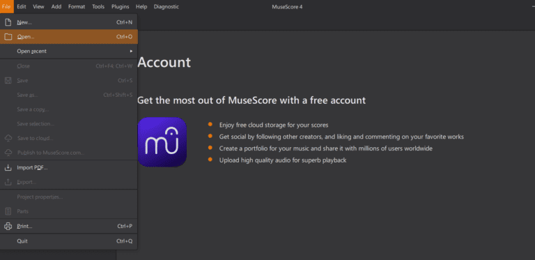 MuseScore interface