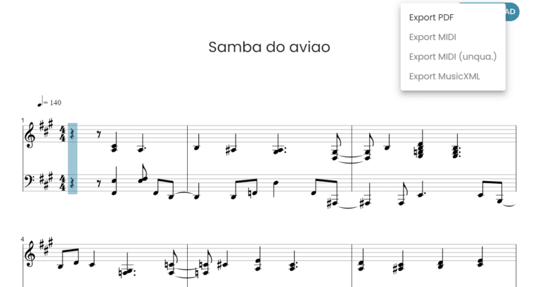 Sheet music transcription of mp3 file from Antonio Carlos Jobim