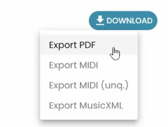 The different download formats of the Klangio transcriptions