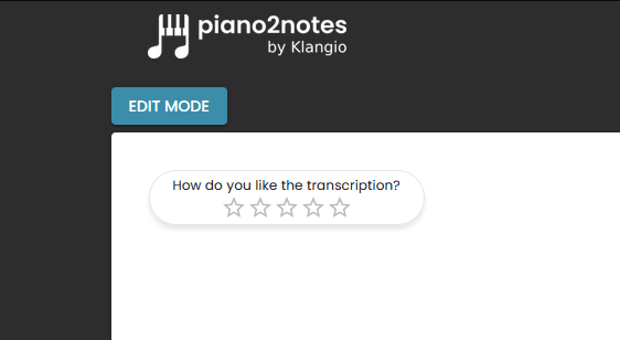 The button for accessing the Edit Mode of a Klangio Transcription