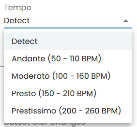 Select the Tempo for your Klangio transcription