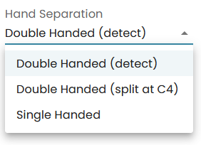 Select the Hand Separation for your Klangio transcription.
