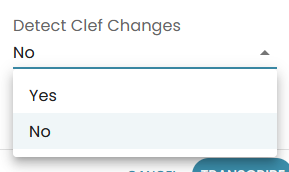 Select the Detect Clef Changes for your Klangio transcription