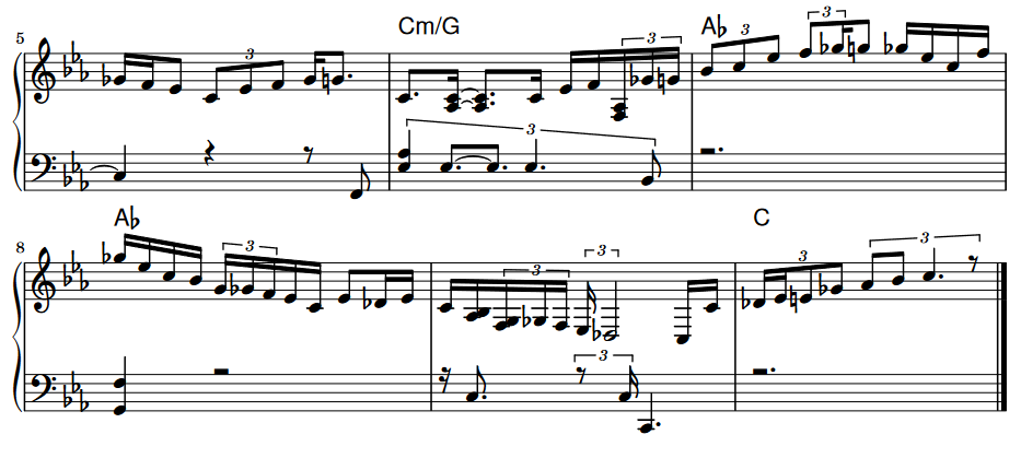 Sheet Music of a Klangio Transcription exported as a PDF file.