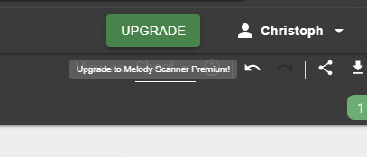 The Upgrade to premium button of Melody Scanner