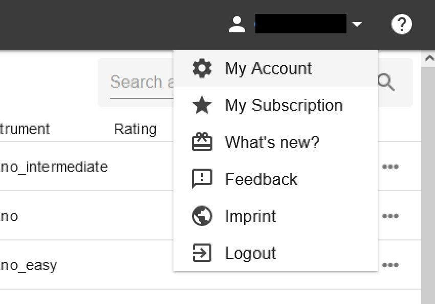 Melody Scanner's user settings